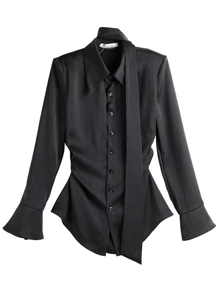 Solid Color Slim Long Sleeve Trend Blouse Polo Neck Asymmetrical Vintage Shirt Tops Spring Fashion Scarf Elegant Women Clothing
Solid Color Slim Long Sleeve Trend Blouse Polo Neck Asymmetrical Vintage Shirt Tops Spring Fashion Scarf Elegant Women Clothing