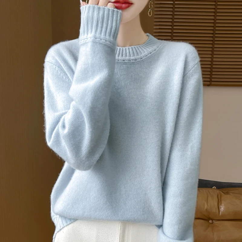 Women's Round Neck Knitted Jumper, Long Sleeve Sweaters, Pure Wool, Warm, Thick Simple Pullovers, Female Fashion, Autumn, Winter
Women's Round Neck Knitted Jumper, Long Sleeve Sweaters, Pure Wool, Warm, Thick Simple Pullovers, Female Fashion, Autumn, Winter