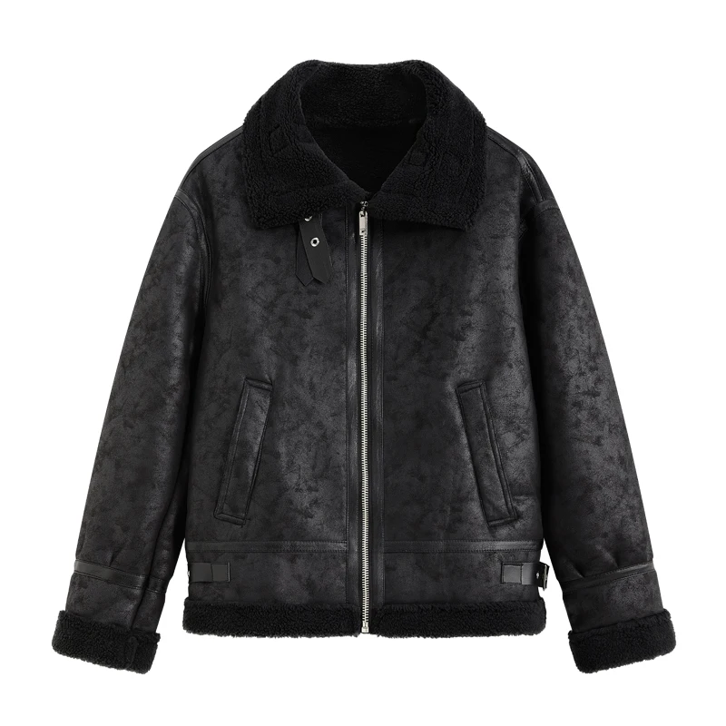 Trendy Lamb Fur Leather Jaet American Retro Sle Long Sve Fce Lined Casual Loose Fit Faionable Autumn Coat
Trendy Lamb Fur Leather Jaet American Retro Sle Long Sve Fce Lined Casual Loose Fit Faionable Autumn Coat