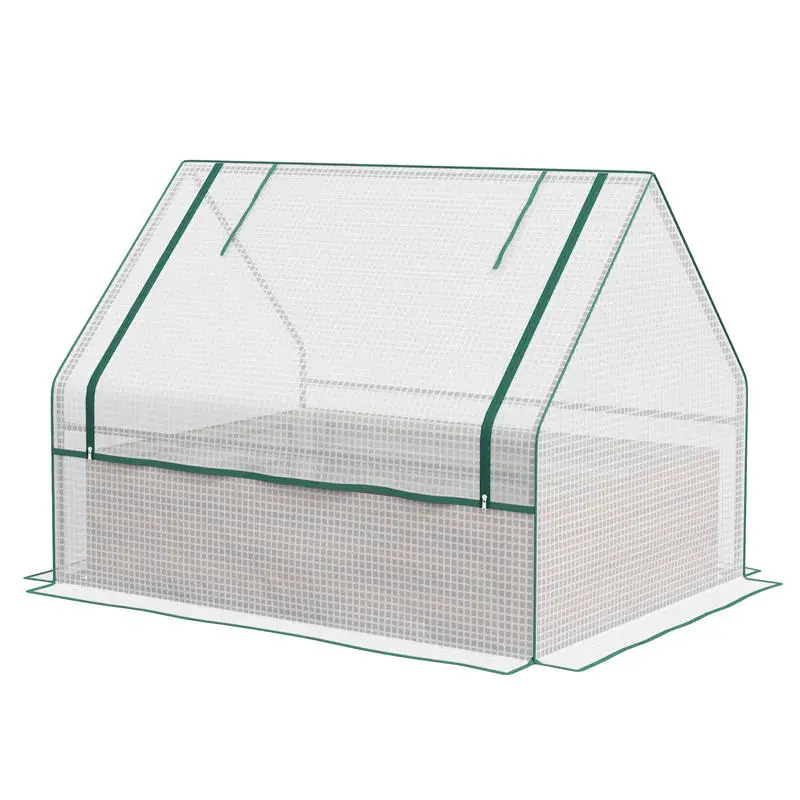 Raised Garden Bed, Outdoor Metal Planter Box with Mini Greenhouse, White and Brown
Raised Garden Bed, Outdoor Metal Planter Box with Mini Greenhouse, White and Brown