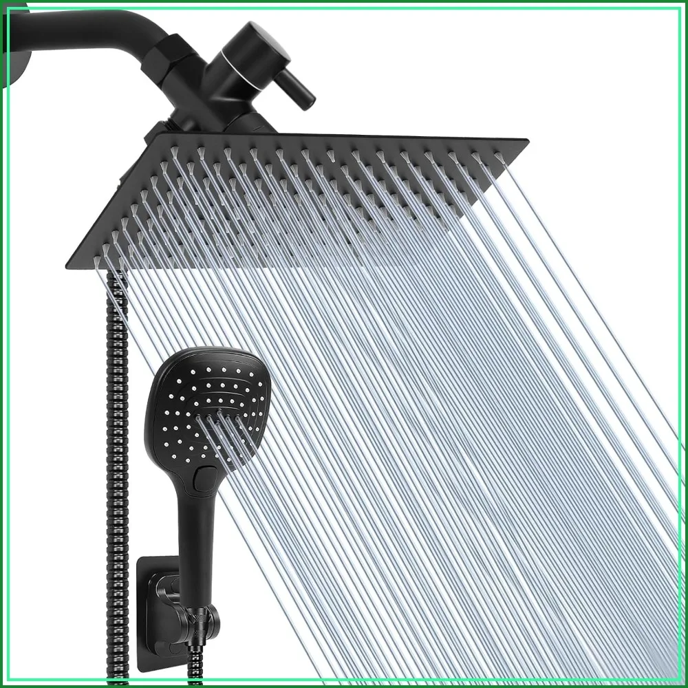 High Pressure 12 Inch Rain Shower Head with Handheld, 3 Spray Settings Combo with Push Button Flow Control, Matte Black
High Pressure 12 Inch Rain Shower Head with Handheld, 3 Spray Settings Combo with Push Button Flow Control, Matte Black
