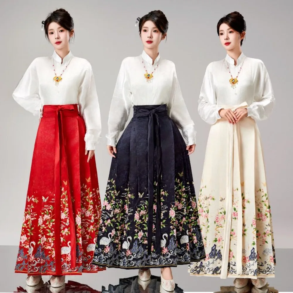 Новый комплект ханьфу в китайском стиле - юбка с конским лицом династии Мин и цветочным принтом, элегантный традиционный костюм для похудения для женщин
Новый комплект ханьфу в китайском стиле - юбка с конским лицом династии Мин и цветочным принтом, элегантный традиционный костюм для похудения для женщин