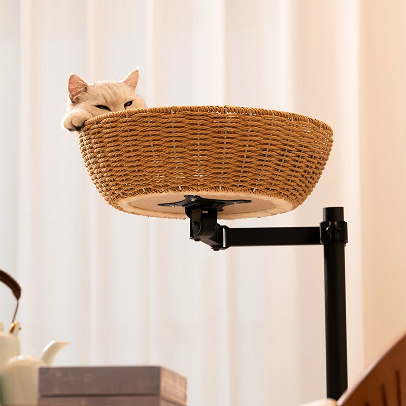 Steel Frame Adjustable Height 360 Rotating Stable Cat Perch Desk Bed Nest Rattan Style
Steel Frame Adjustable Height 360 Rotating Stable Cat Perch Desk Bed Nest Rattan Style
