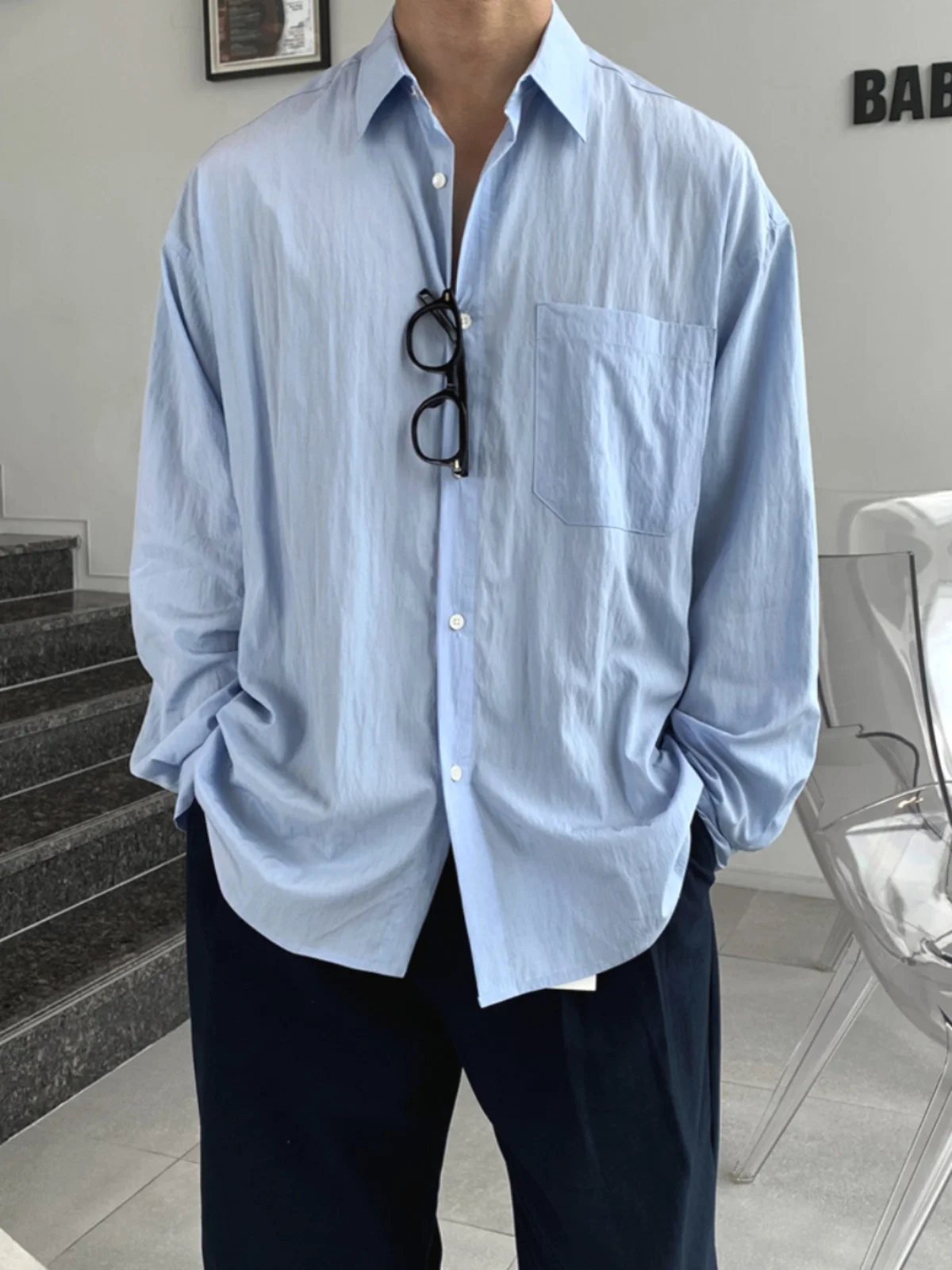 American Retro Blue Casual Shirt Men's High Sensation Loose Long Sleeve Thin Sun Protection Work Shirt for All Seasons
American Retro Blue Casual Shirt Men's High Sensation Loose Long Sleeve Thin Sun Protection Work Shirt for All Seasons