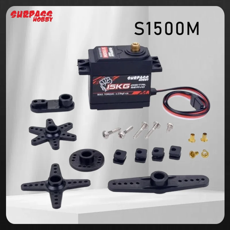 SURPASS Hobby S1500M 15KG Digital Servo Metal Gear for 1/10 1/8 RC Car Aircraft Boat High-Speed Model FPV
SURPASS Hobby S1500M 15KG Digital Servo Metal Gear for 1/10 1/8 RC Car Aircraft Boat High-Speed Model FPV