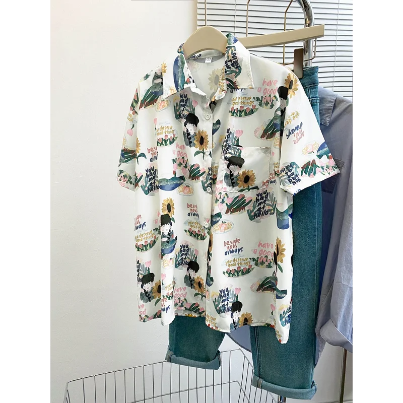 Women's Plus Size American Cartoon Print Short Sleeve Shirt Summer Vintage Oversized Blouse
Women's Plus Size American Cartoon Print Short Sleeve Shirt Summer Vintage Oversized Blouse