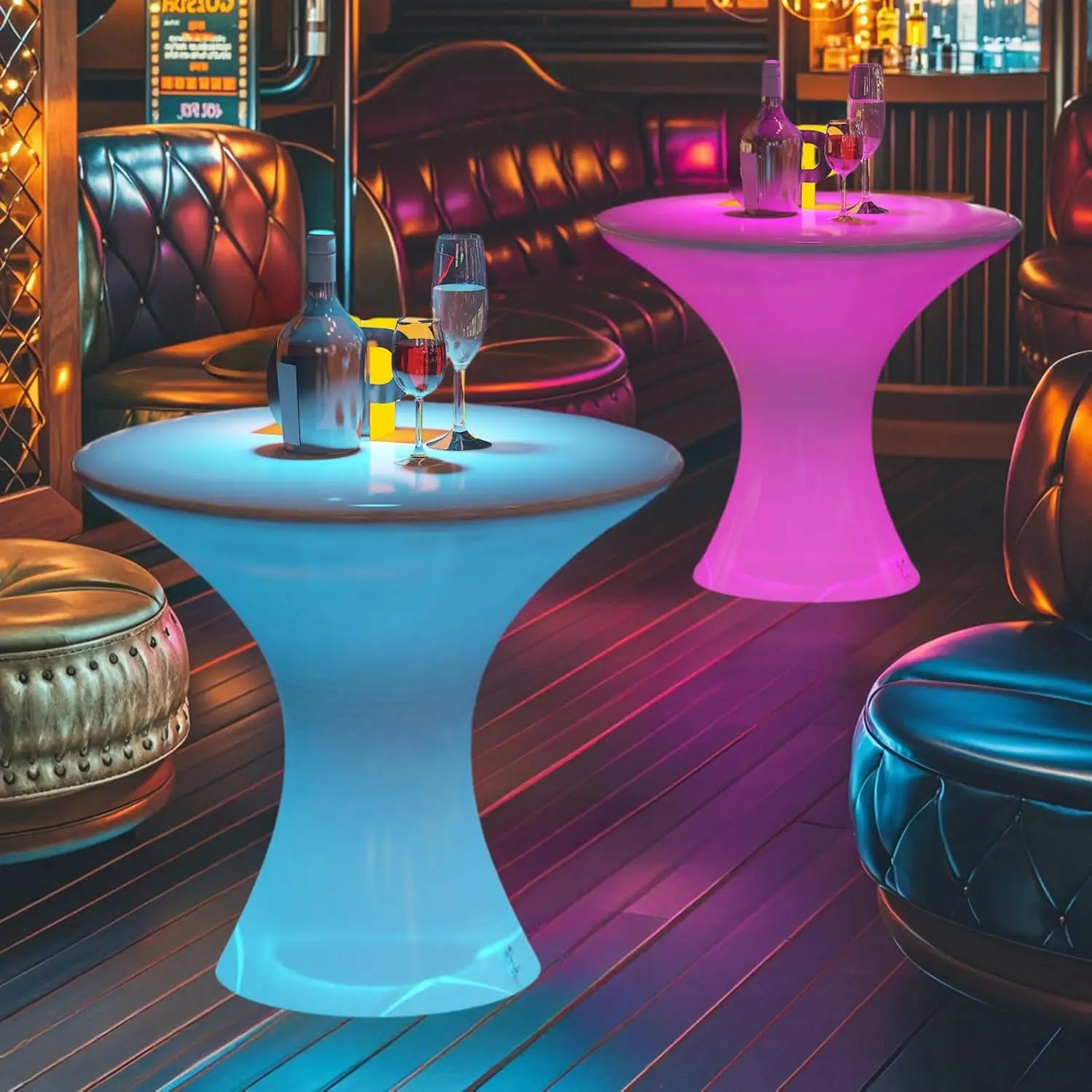 Led Bar Table, Round Cocktail Table With Multi-Colored Lights, Rechargeable Light Up Cocktail Table With Remote, Waterproof
Led Bar Table, Round Cocktail Table With Multi-Colored Lights, Rechargeable Light Up Cocktail Table With Remote, Waterproof