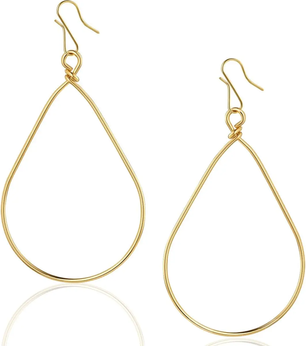 18K Gold or 925 Silver Plated Dangle Earrings for Women Minimalist Teardrop Hoops Hypoallergenic Sensitive Ears
18K Gold or 925 Silver Plated Dangle Earrings for Women Minimalist Teardrop Hoops Hypoallergenic Sensitive Ears