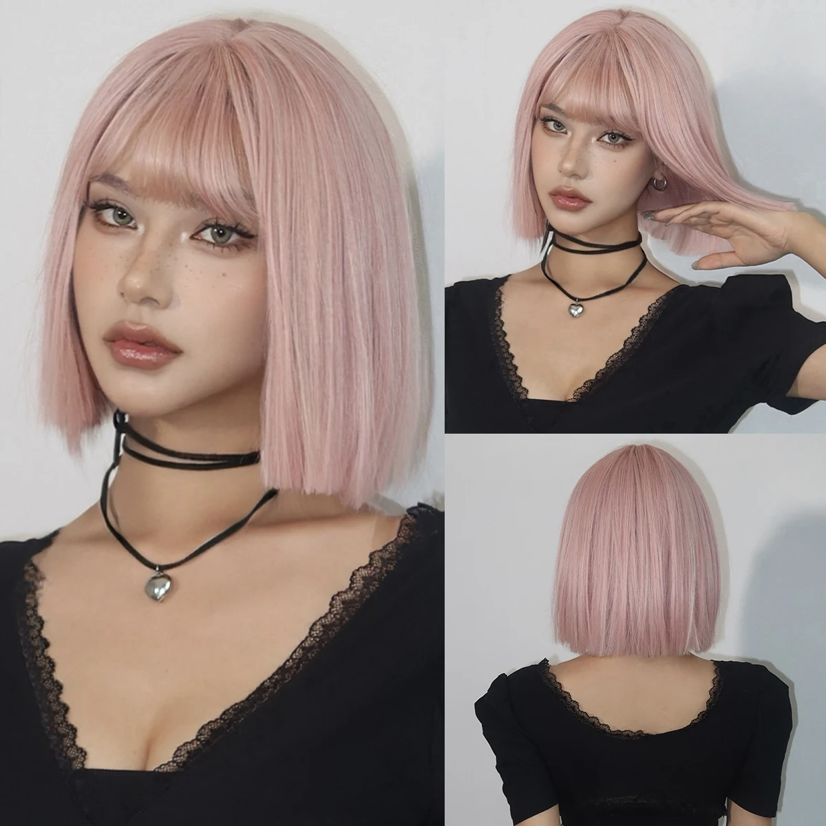 EASIHAIR Short Straight Bob Synthetic Wigs Pink Lolita Wig with Bangs for Women Cosplay Natural Hair Wig Heat Resistant Fiber
EASIHAIR Short Straight Bob Synthetic Wigs Pink Lolita Wig with Bangs for Women Cosplay Natural Hair Wig Heat Resistant Fiber