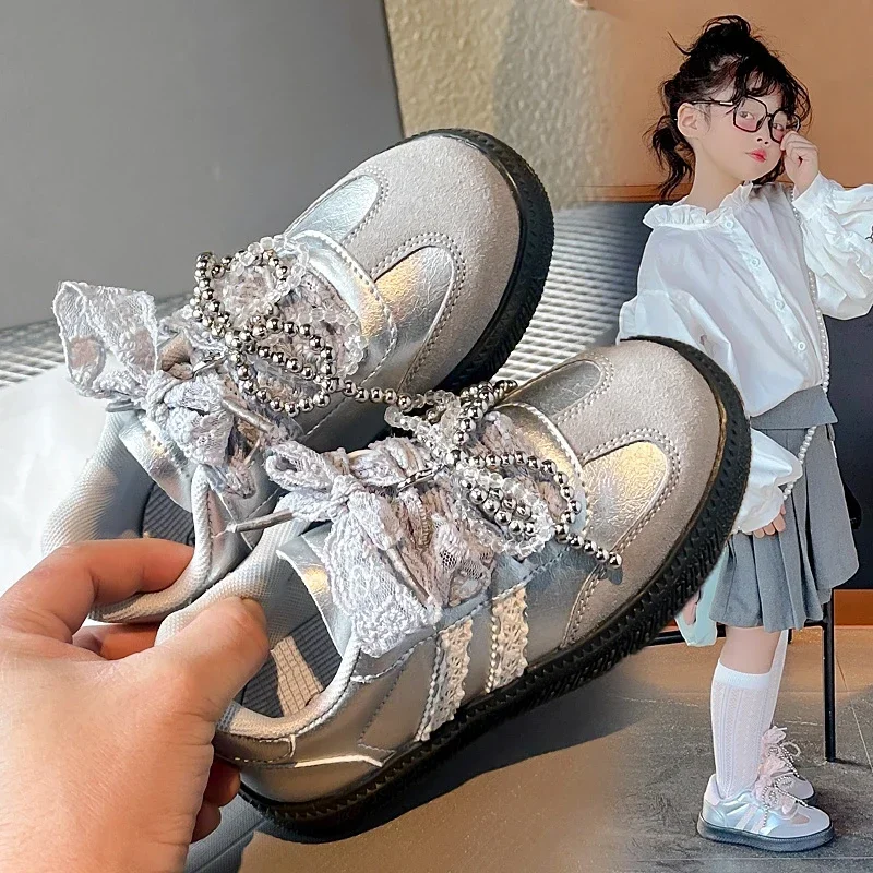 Girls Sports Shoes Mesh Lace Bow 2025 New Kids Casual Shoes Princess Style Ins Trendy Children Running Shoes Fashion Soft Sole
Girls Sports Shoes Mesh Lace Bow 2025 New Kids Casual Shoes Princess Style Ins Trendy Children Running Shoes Fashion Soft Sole