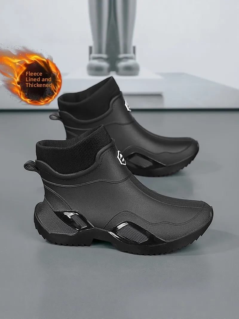 Men's Winter Snow Boots Fleece Lined Outdoor Fishing Waterproof Non Slip Rain Shoes Delivery Rider Special Water Shoes
Men's Winter Snow Boots Fleece Lined Outdoor Fishing Waterproof Non Slip Rain Shoes Delivery Rider Special Water Shoes