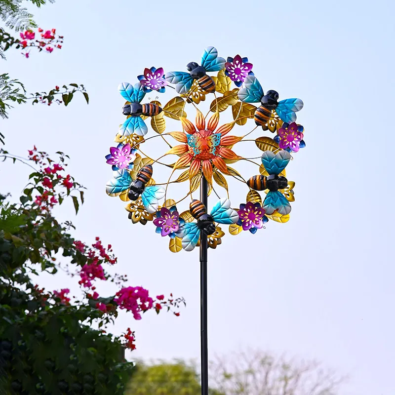 Solar Powered Iron Bee Windmill Outdoor Garden Decor for Villa Rotating Yard Ornaments with Ground Insert Whimsical Landscape
Solar Powered Iron Bee Windmill Outdoor Garden Decor for Villa Rotating Yard Ornaments with Ground Insert Whimsical Landscape
