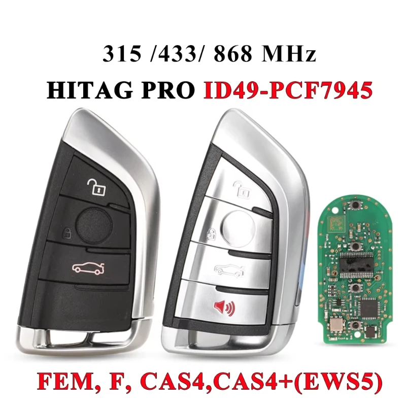 JsHonYu 315/433/868MHz ID49 PCF7945 Smart Remote Key for BMW F Series FEM BDC CAS4 1 3 5 7 Series X5 X6 2014+ Keyless Entry Fob
JsHonYu 315/433/868MHz ID49 PCF7945 Smart Remote Key for BMW F Series FEM BDC CAS4 1 3 5 7 Series X5 X6 2014+ Keyless Entry Fob