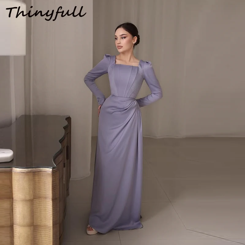 Thinyfull Mermaid Satin Prom Dresses Square Collar Full Sleeves Evening Gown Long 2025 Formal Dress Robe De Soirée Customized
Thinyfull Mermaid Satin Prom Dresses Square Collar Full Sleeves Evening Gown Long 2025 Formal Dress Robe De Soirée Customized