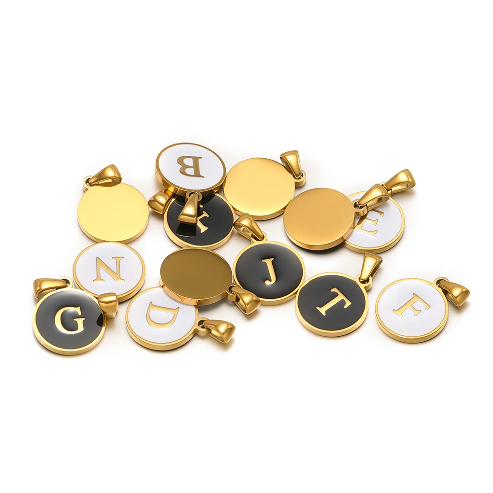 5Pcs Stainless Steel Round Enamel Letters Pendants 26 Alphabet Charms for DIY Women Jewelry Making Bracelet Necklace Accessories 
5Pcs Stainless Steel Round Enamel Letters Pendants 26 Alphabet Charms for DIY Women Jewelry Making Bracelet Necklace Accessories