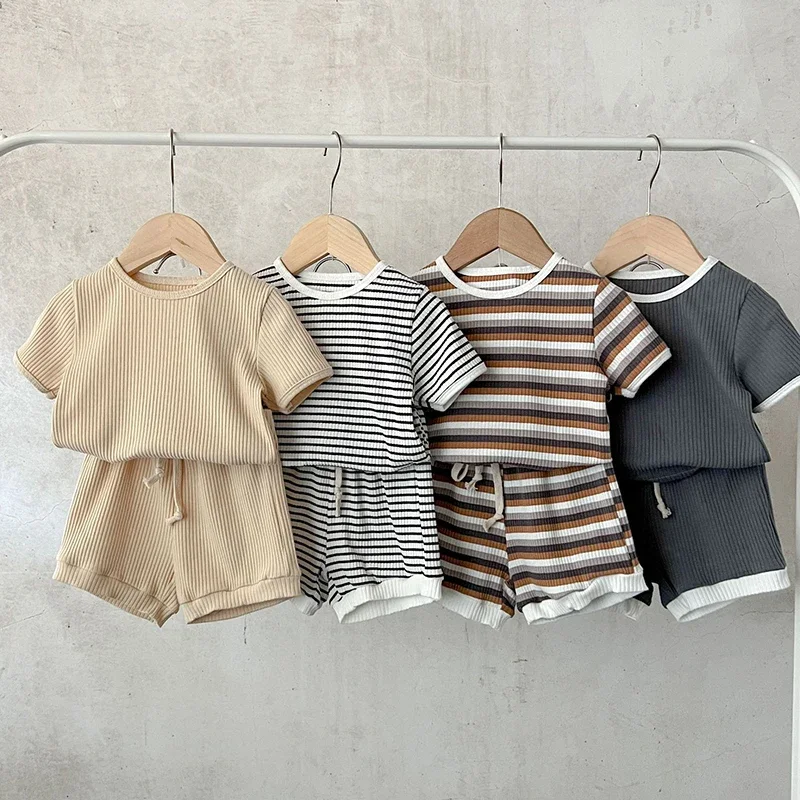 Cute Baby Girls Boys Short Sleeve Stripe T-shirt + Shorts Clothing Sets Summer Baby Boys Girls Children's Clothes Suit
Cute Baby Girls Boys Short Sleeve Stripe T-shirt + Shorts Clothing Sets Summer Baby Boys Girls Children's Clothes Suit