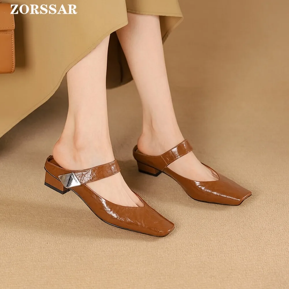 Brand Genuine Leather Shoes Women Slipper Mules Metal Decoration Square Toe Summer Flat Mules Shoes Woman Slipper Big Size 41
Brand Genuine Leather Shoes Women Slipper Mules Metal Decoration Square Toe Summer Flat Mules Shoes Woman Slipper Big Size 41