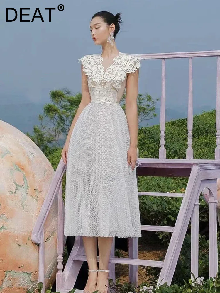 DEAT Elegant Dress Gauze Bandage Patchwork High Waist Hollow Out Pleated Women's Evening Party Dresses 2024 Summer New 13DB4910
DEAT Elegant Dress Gauze Bandage Patchwork High Waist Hollow Out Pleated Women's Evening Party Dresses 2024 Summer New 13DB4910