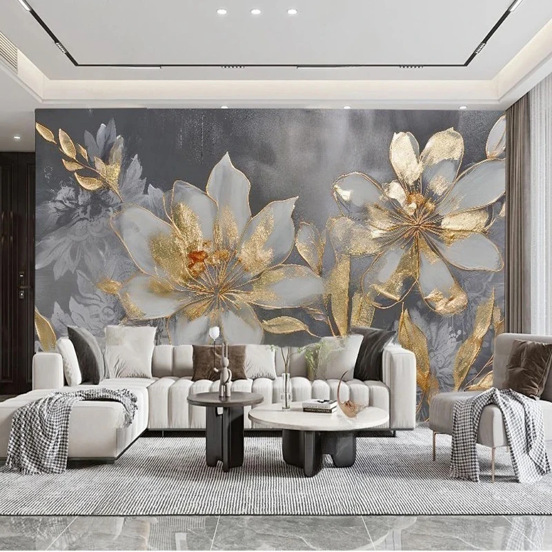 Custom 3D Modern Wallpaper Gold Leaf Flower Art TV Sofa Background Painting Mural Wall Covering Home Decor Building Supplies
Custom 3D Modern Wallpaper Gold Leaf Flower Art TV Sofa Background Painting Mural Wall Covering Home Decor Building Supplies