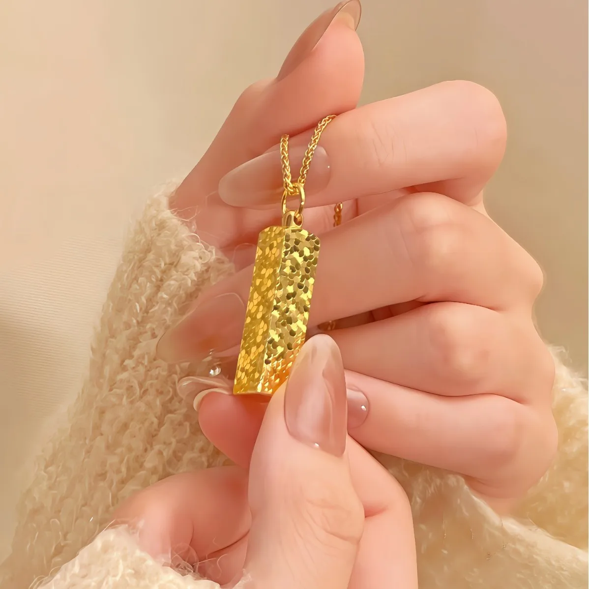 Luxury 24K 9999 Pure Gold real gold Crushed Ice Square Pendant Seal Pendant Women's Necklace
Luxury 24K 9999 Pure Gold real gold Crushed Ice Square Pendant Seal Pendant Women's Necklace