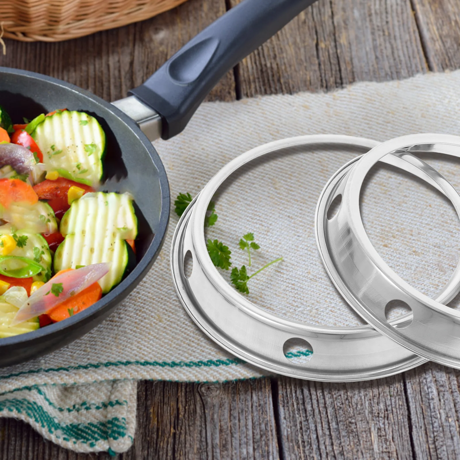 2Pcs Reusable Wok Rack Stainless Steel Countertop Pot Holder for Outdoor Cooking Multi-Function Pan Accessory Non-Slip Wok
2Pcs Reusable Wok Rack Stainless Steel Countertop Pot Holder for Outdoor Cooking Multi-Function Pan Accessory Non-Slip Wok