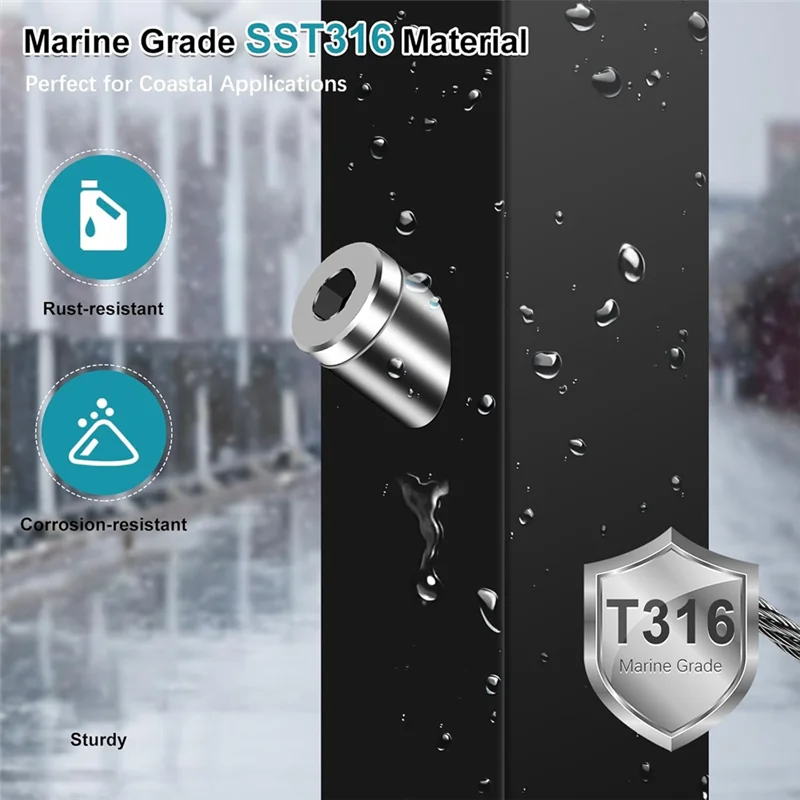 AT48-Invisible Cable Railing Kits, T316 Stainless Steel 20Pack Terminal And 20Pack Beveled Angle Washers For Cable Railing
AT48-Invisible Cable Railing Kits, T316 Stainless Steel 20Pack Terminal And 20Pack Beveled Angle Washers For Cable Railing