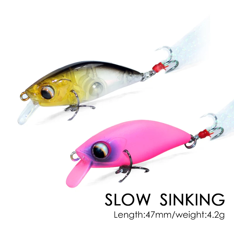Slow Sinking Minnow Fishing Lure 4g 47mm Wobblers Crankbait Swimbait Freshwater Stream Artificial Hard Bait Bass Trout Pike
Slow Sinking Minnow Fishing Lure 4g 47mm Wobblers Crankbait Swimbait Freshwater Stream Artificial Hard Bait Bass Trout Pike