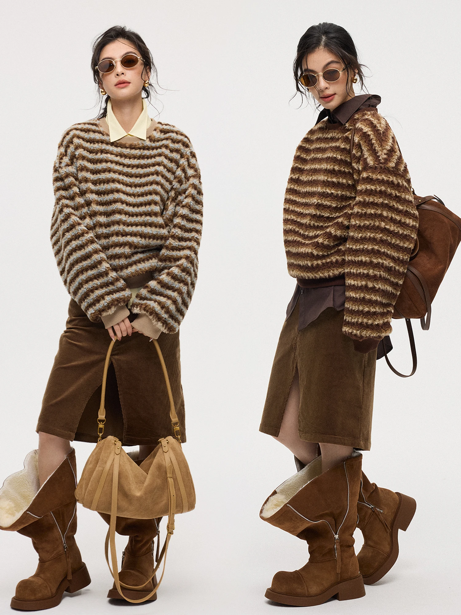 ZzZHANG Осенне-зимний свитшот оверсайз с флисовой подкладкой, в полоску, с цветовыми блоками, из смесового полиэстера, с круглым вырезом, длинный рукав
ZzZHANG Осенне-зимний свитшот оверсайз с флисовой подкладкой, в полоску, с цветовыми блоками, из смесового полиэстера, с круглым вырезом, длинный рукав