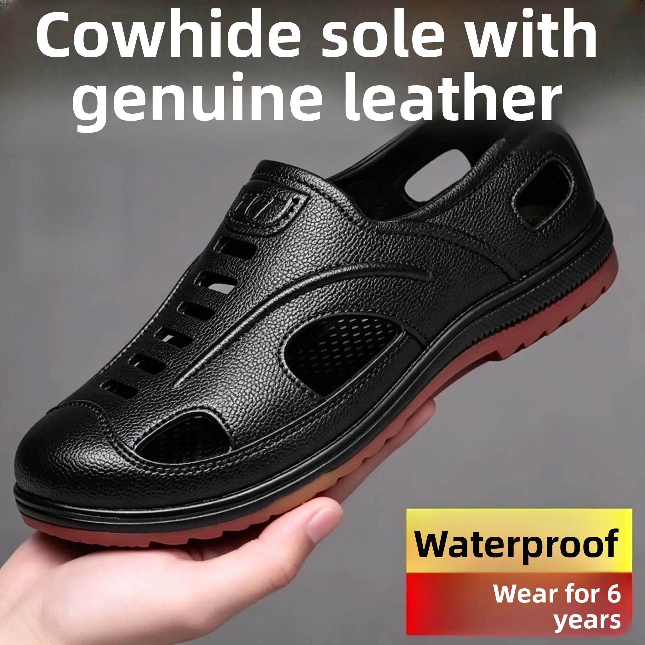 Men's Summer Breathable Hollow out Sandals Anti-Slip Wear-Resistant Toe Covering Slippers Comfortable Rubber Sole Dad Shoes
Men's Summer Breathable Hollow out Sandals Anti-Slip Wear-Resistant Toe Covering Slippers Comfortable Rubber Sole Dad Shoes