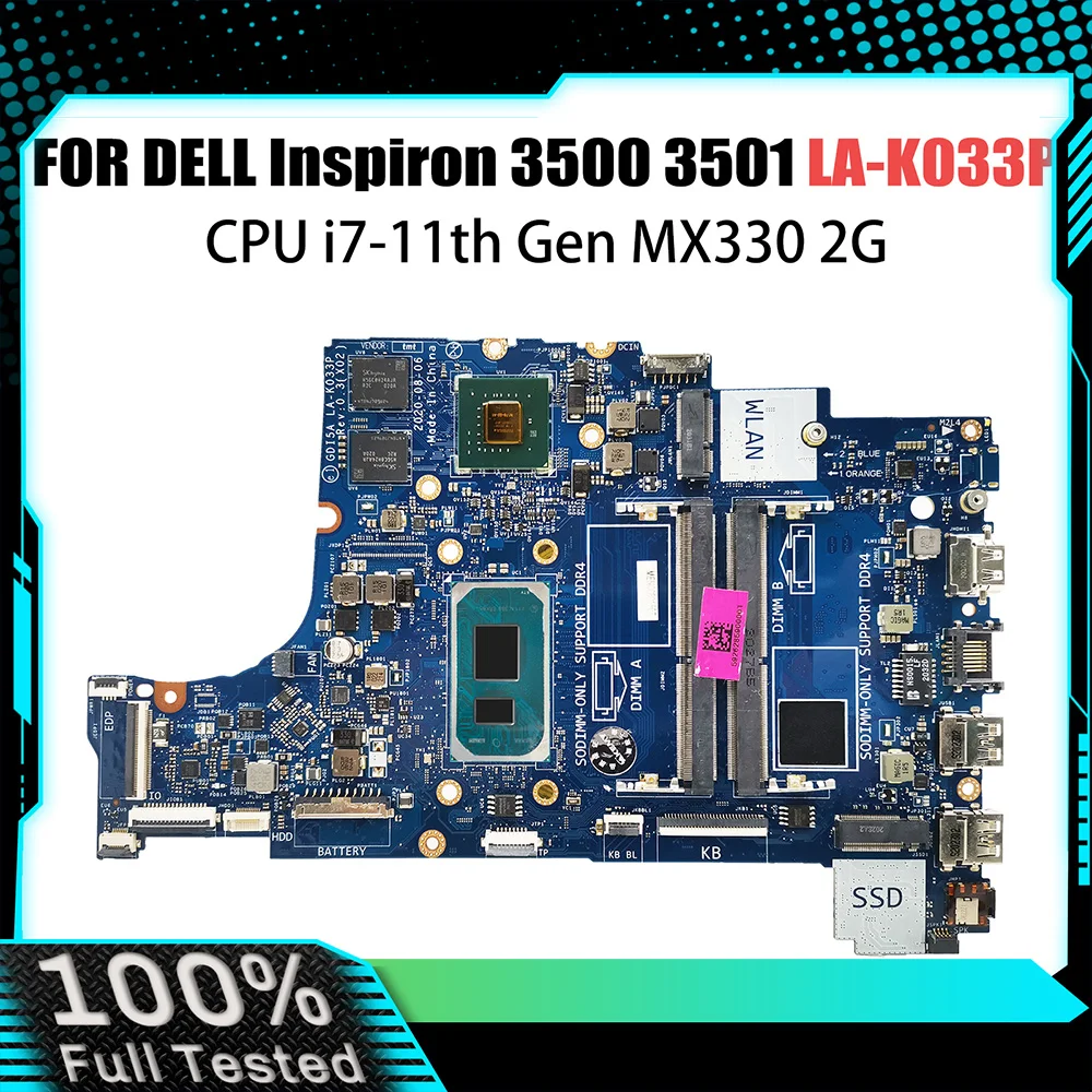 Материнская плата для DELL Inspiron 3500 3501 LA-K033P i7-1165G7 MX330 2G 0NX5H3, материнская плата для ноутбука Vostro протестирована нормально
Материнская плата для DELL Inspiron 3500 3501 LA-K033P i7-1165G7 MX330 2G 0NX5H3, материнская плата для ноутбука Vostro протестирована нормально
