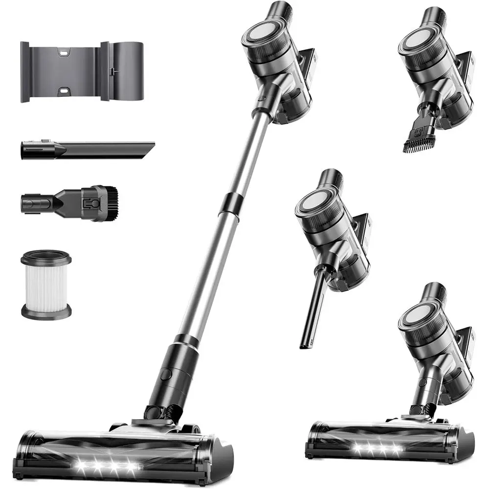 35Kpa Vacuum Cleaner, 45Mins Stick Vacuum with LED Display, Anti-& Wall Mount Charging, 6 in 1 Lightweight Vacuum for Hard Floor
35Kpa Vacuum Cleaner, 45Mins Stick Vacuum with LED Display, Anti-& Wall Mount Charging, 6 in 1 Lightweight Vacuum for Hard Floor
