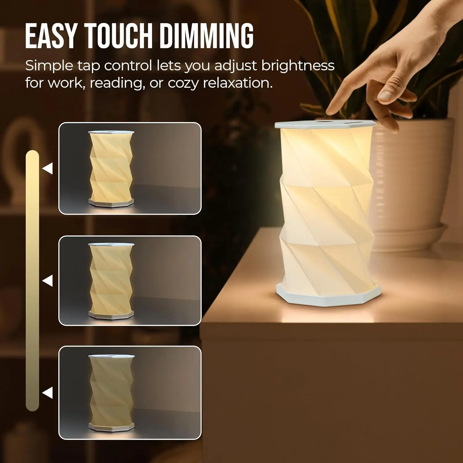 Rotating Foldable Night Light Paper Lantern Portable Atmosphere Light LED Touch Dimmer Bedhead Decoration Gift Table Book Light
Rotating Foldable Night Light Paper Lantern Portable Atmosphere Light LED Touch Dimmer Bedhead Decoration Gift Table Book Light