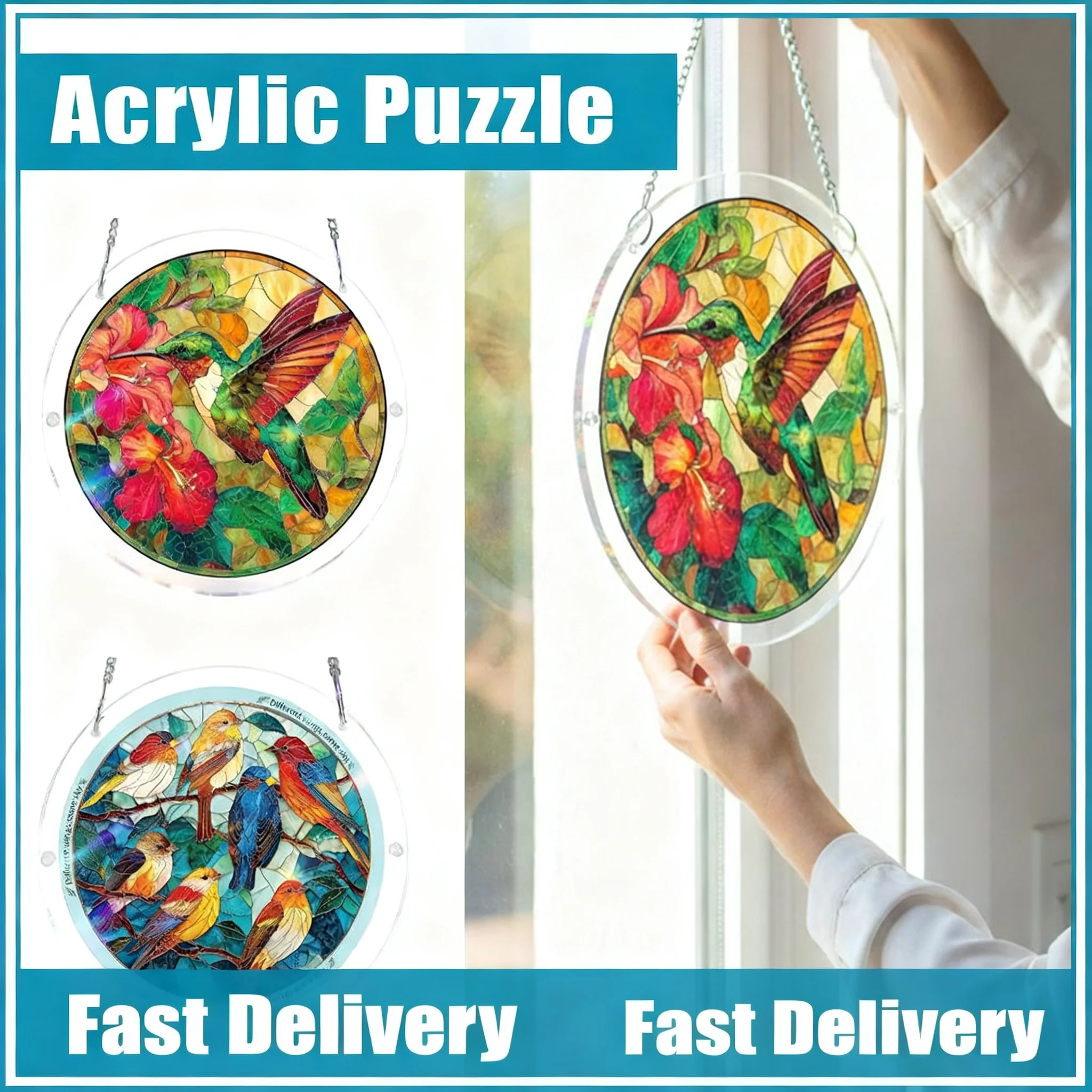 Acrylic Puzzle Suncatcher, Colorful Sun Catchers Suncatcher DIY Window Hanging Home Decor, Birthday Gift for Women Men Wife Mom
Acrylic Puzzle Suncatcher, Colorful Sun Catchers Suncatcher DIY Window Hanging Home Decor, Birthday Gift for Women Men Wife Mom