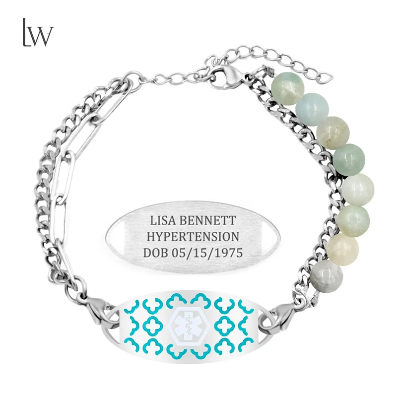 Personalized Medical Alert Bracelets Custom Natural Stone Beads Bracelet Customized Medic ID Bracelet Layered Emergency Bracelet
Personalized Medical Alert Bracelets Custom Natural Stone Beads Bracelet Customized Medic ID Bracelet Layered Emergency Bracelet