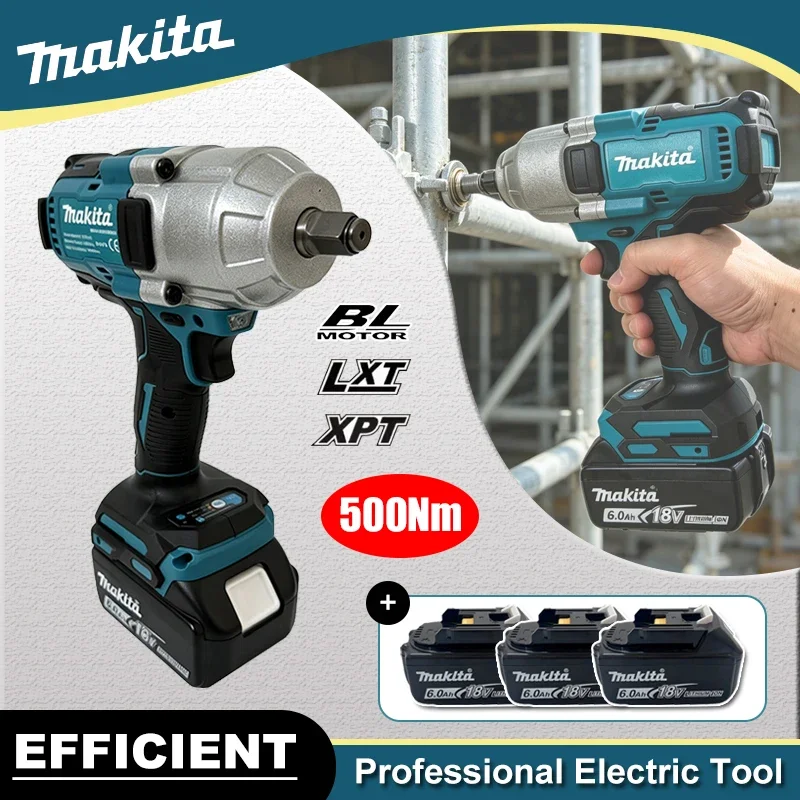 Makita Brushless Cordless Impact Wrench 500Nm High Torque Square Drive Electric Impact Gun For Car Tire Repair Construction
Makita Brushless Cordless Impact Wrench 500Nm High Torque Square Drive Electric Impact Gun For Car Tire Repair Construction