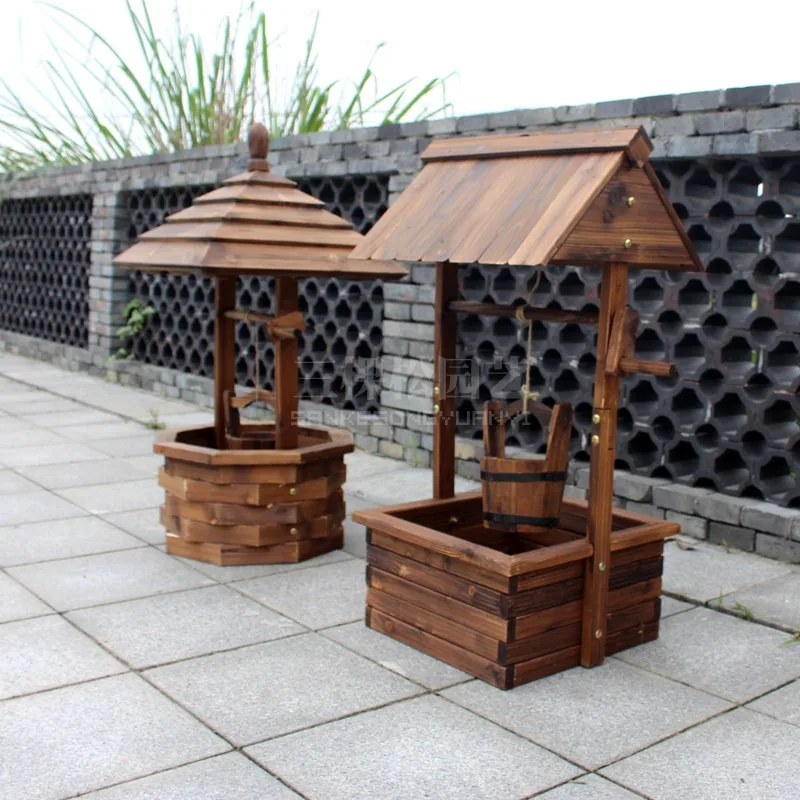 Carbonized outdoor wooden flower boxes, flower pots, wishing wells, garden decorations, flower baskets, carbonized wood, vegetab
Carbonized outdoor wooden flower boxes, flower pots, wishing wells, garden decorations, flower baskets, carbonized wood, vegetab