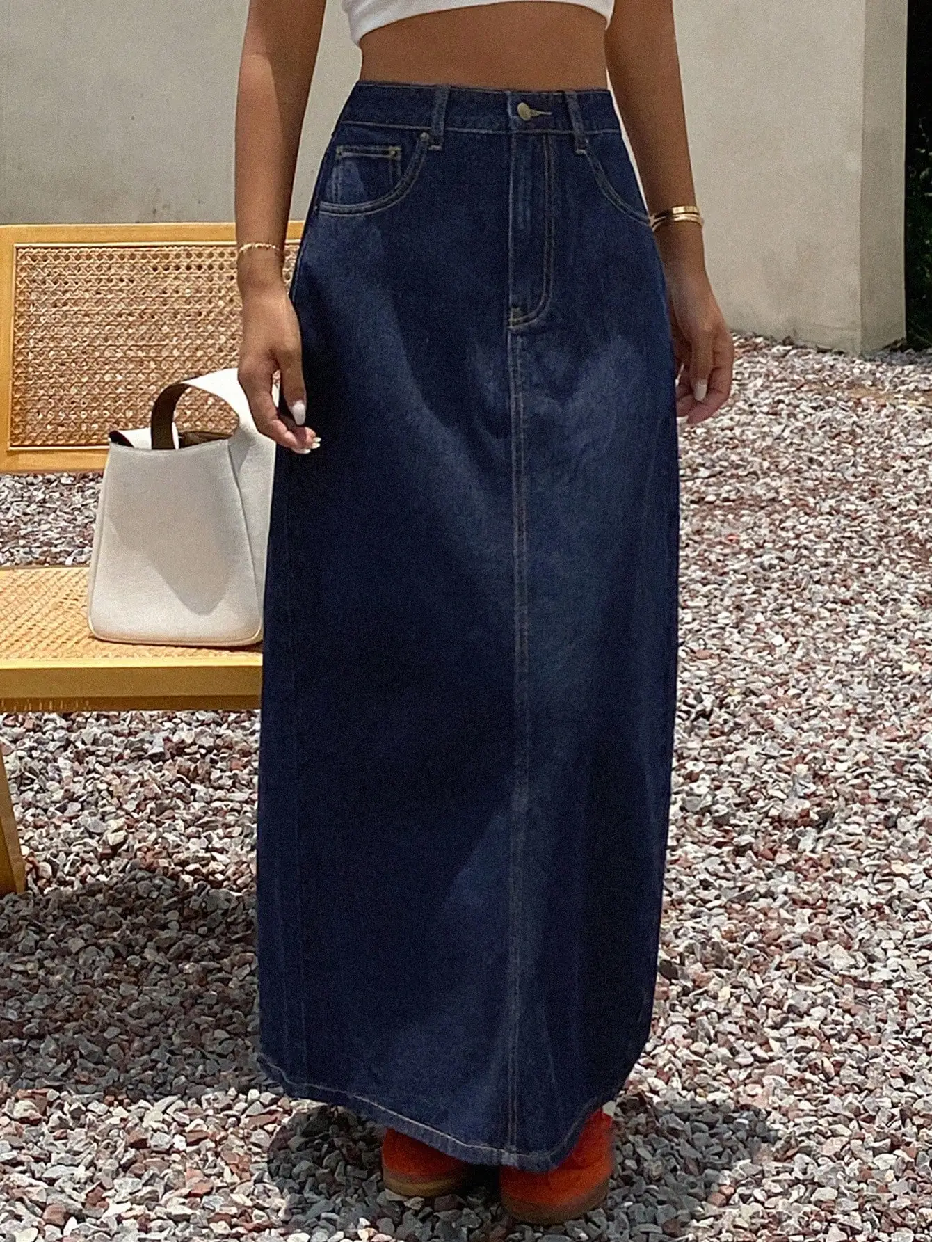 Women's High Waist Straight Cut Denim Maxi Skirt, Summer Casual
Women's High Waist Straight Cut Denim Maxi Skirt, Summer Casual