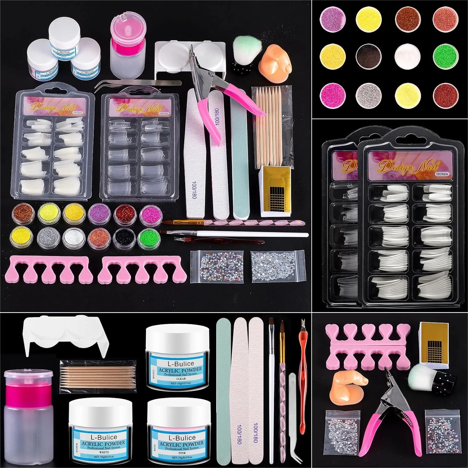 Acrylic Nail Kit for Beginners with Everything Professional, 12 Glitter Powder Set, Nail Art Tools DIY Manicure Supplies
Acrylic Nail Kit for Beginners with Everything Professional, 12 Glitter Powder Set, Nail Art Tools DIY Manicure Supplies