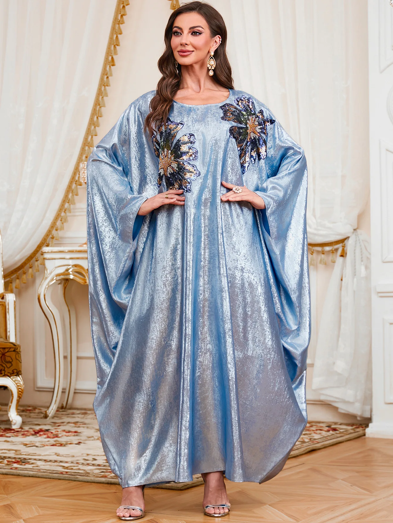 African Ramadan Muslim Fashion Saudi Arabia Elegant Dress Round Neck Bat Sleeve Stickers Loose Swing Skirt Women's Dubai Robe
African Ramadan Muslim Fashion Saudi Arabia Elegant Dress Round Neck Bat Sleeve Stickers Loose Swing Skirt Women's Dubai Robe