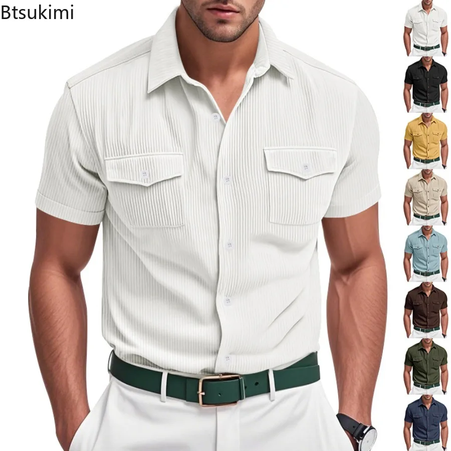 2026 New Men's Fashion Pocket Casual Beach Short Sleeve Solid Color Male Tops T-shirts Vintage Streetwear Comfort Casual Shirts
2026 New Men's Fashion Pocket Casual Beach Short Sleeve Solid Color Male Tops T-shirts Vintage Streetwear Comfort Casual Shirts