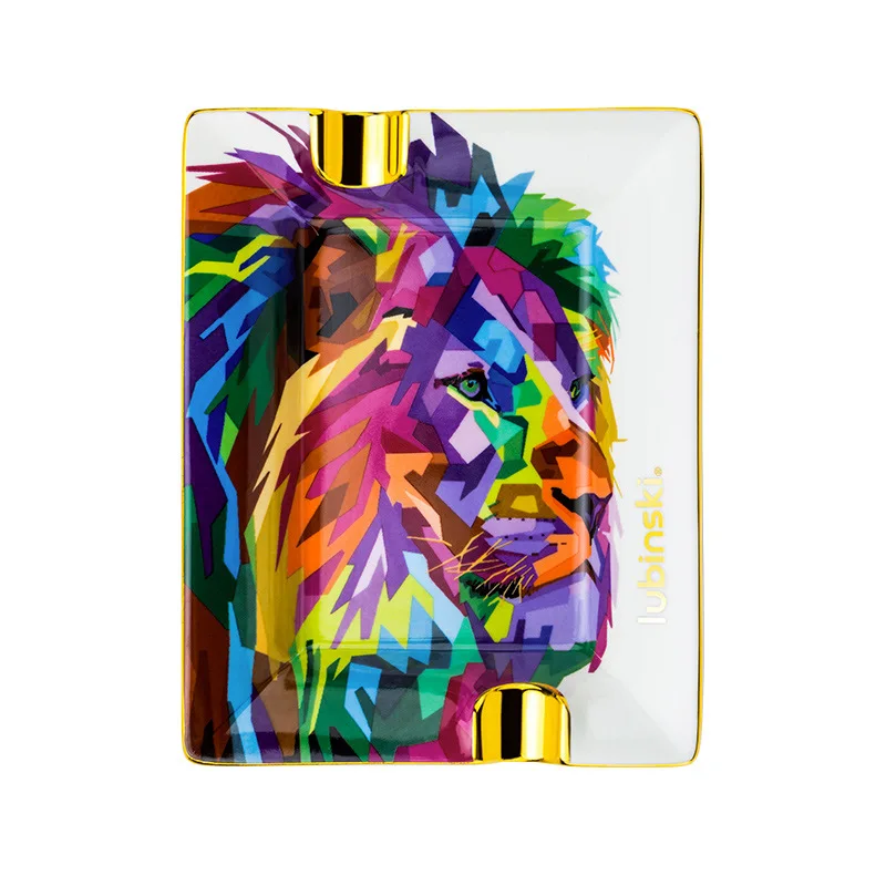 LUBINSKI Luxury Ceramic Outdoor Painting Cigar Ashtray 2 Rest Cigars Ash Holder New 2022 Blue Lion With Gift Box CA-057
LUBINSKI Luxury Ceramic Outdoor Painting Cigar Ashtray 2 Rest Cigars Ash Holder New 2022 Blue Lion With Gift Box CA-057