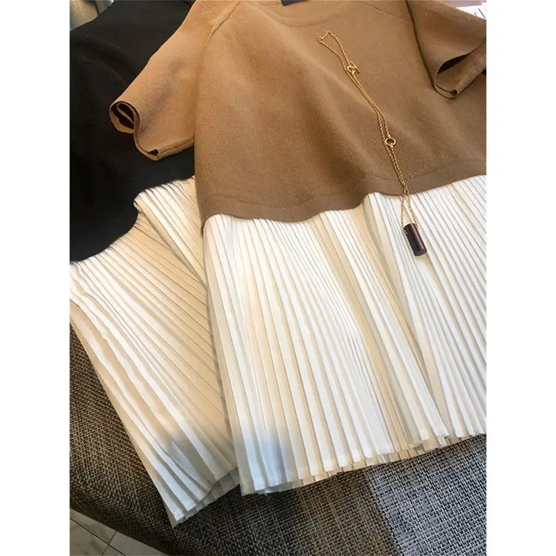 Oversize Elegant Ruched Patchwork Dresses 2025 Summer New Dress for Women Y2k Short Sleeve Loose O-neck Vestidos Mujer
Oversize Elegant Ruched Patchwork Dresses 2025 Summer New Dress for Women Y2k Short Sleeve Loose O-neck Vestidos Mujer