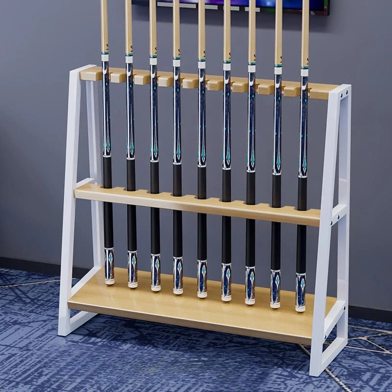 Pool Cue Rack Only Organizer, Gift for Player, for Hall Public Rod 9 Slots Stable Billiards Pool Stick Holder Floor Stand
Pool Cue Rack Only Organizer, Gift for Player, for Hall Public Rod 9 Slots Stable Billiards Pool Stick Holder Floor Stand