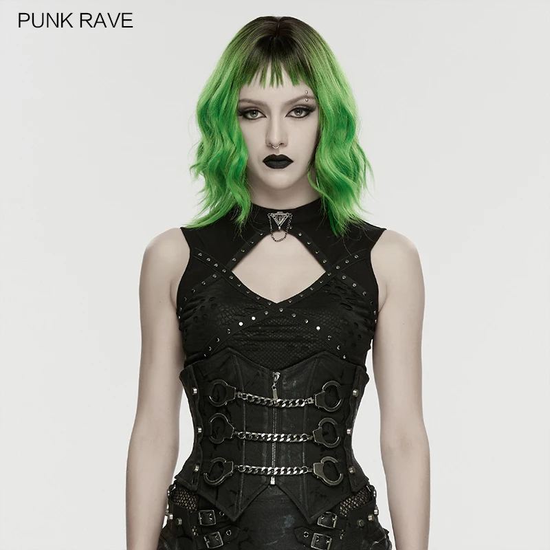 Женский панк-корсет PUNK RAVE из твила с принтом, металлическими наручниками и цепями, для бунтарских образов в стиле Dark Visual Kei, аксессуары
Женский панк-корсет PUNK RAVE из твила с принтом, металлическими наручниками и цепями, для бунтарских образов в стиле Dark Visual Kei, аксессуары