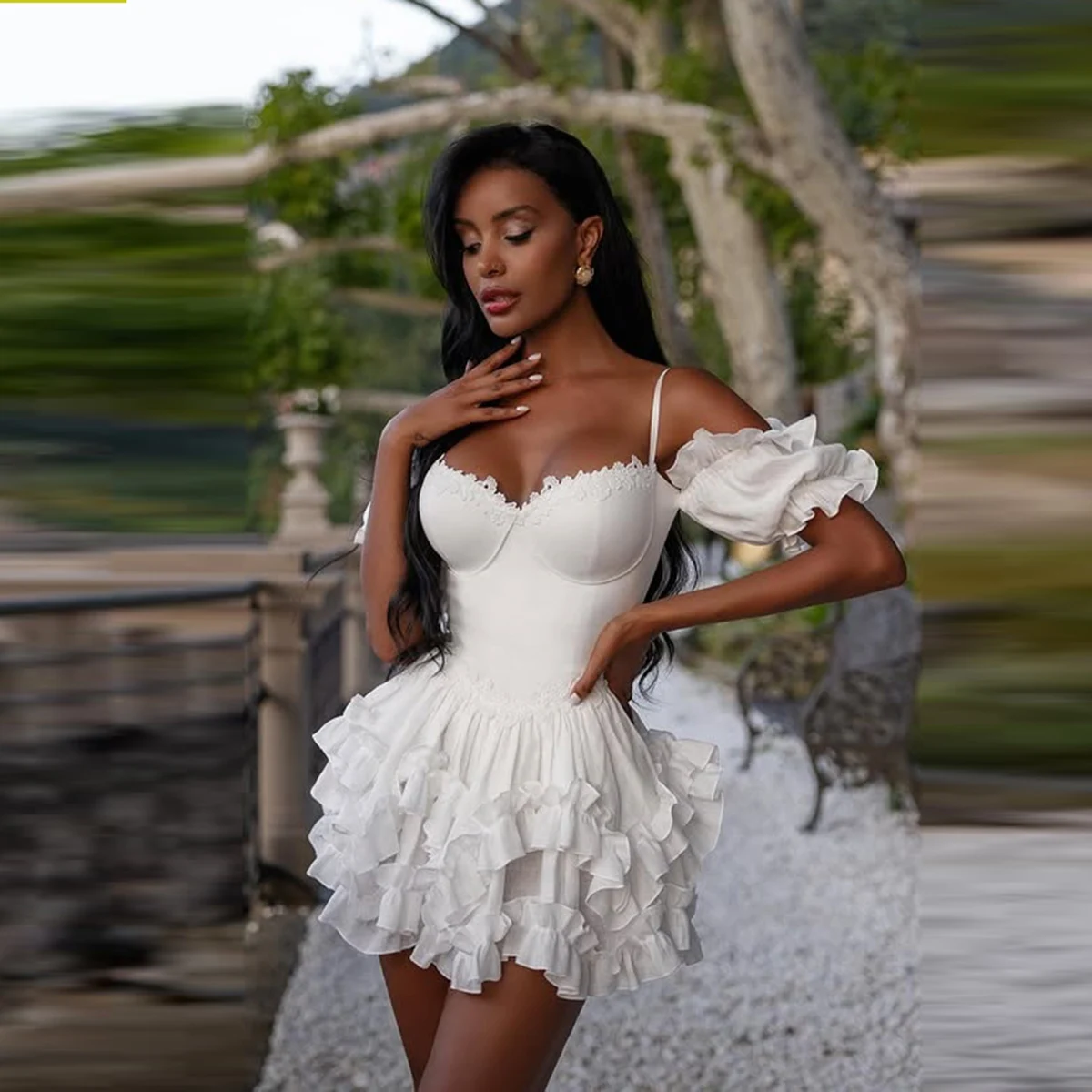 Little White Dress Off The Shoulder Ruffles Sweetheart Above Knee Evening Gowns Zipper Back Prom Party Dress
Little White Dress Off The Shoulder Ruffles Sweetheart Above Knee Evening Gowns Zipper Back Prom Party Dress