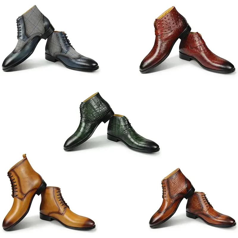 Men's Strap Ankle Boots Side Alligator Printing High Quality Handmade Genuine Leather Luxury Fashion Designer Male Formal Shoes
Men's Strap Ankle Boots Side Alligator Printing High Quality Handmade Genuine Leather Luxury Fashion Designer Male Formal Shoes