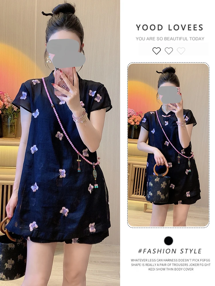 Summer New Chinese Style Black Shirt Shorts Set Women's Unique High-End Feeling Not Repeating Fashionable Casual Outfit
Summer New Chinese Style Black Shirt Shorts Set Women's Unique High-End Feeling Not Repeating Fashionable Casual Outfit