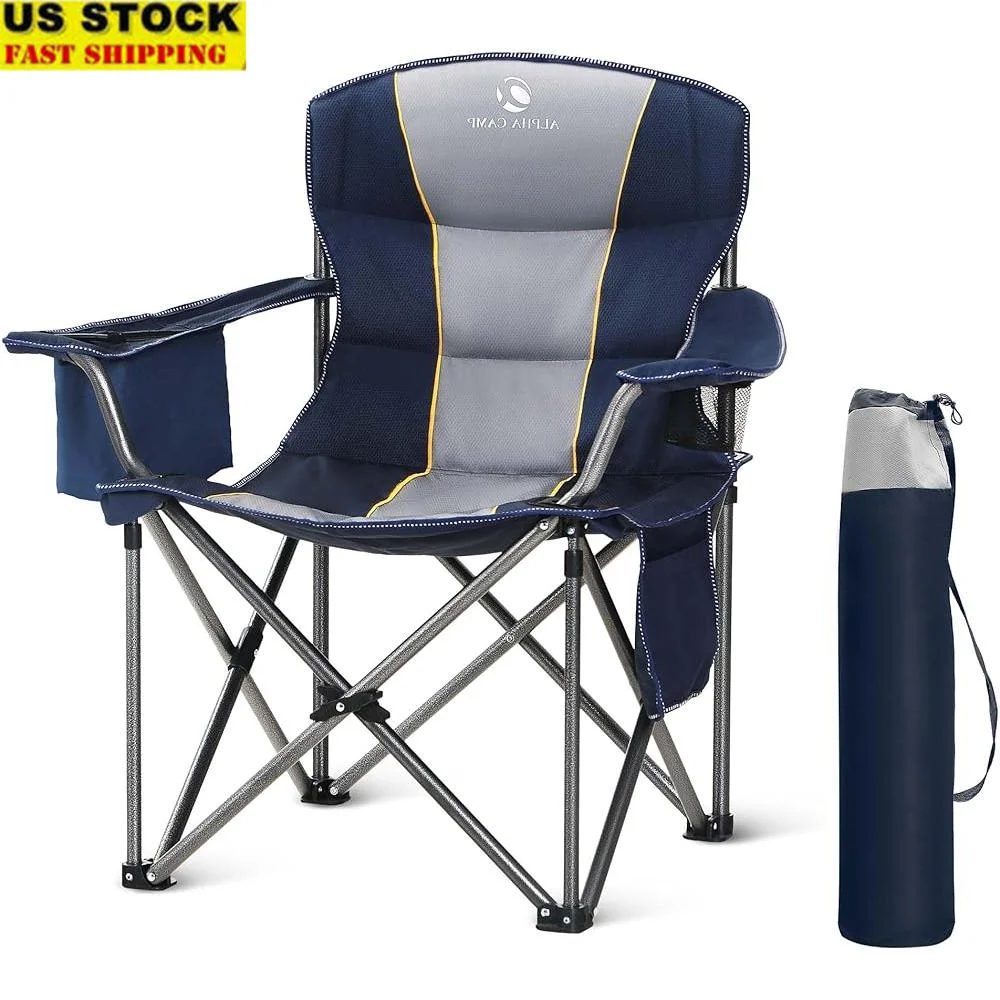 Oversized Heavy Duty Folding Camping Chair Padded Outdoor Seat with Cup Holder Storage Cooler Bag Comfortable 450 LBS Capacity
Oversized Heavy Duty Folding Camping Chair Padded Outdoor Seat with Cup Holder Storage Cooler Bag Comfortable 450 LBS Capacity