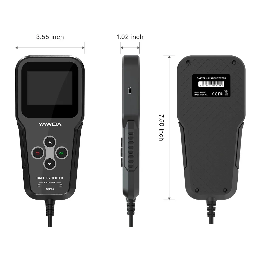BM520 6 В 12 В 24 В тестер автомобильного аккумулятора инструмент системы грузовика 12 вольт анализатор Cranking PK KW600
BM520 6 В 12 В 24 В тестер автомобильного аккумулятора инструмент системы грузовика 12 вольт анализатор Cranking PK KW600