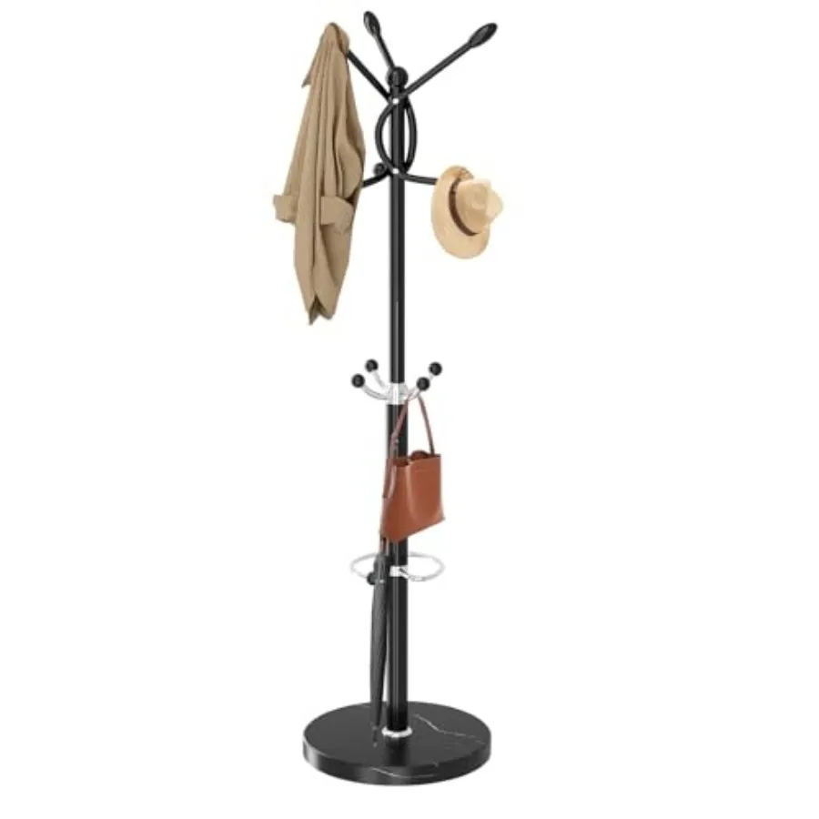 Metal Coat Rack with Natural Marble Base, Coat Rack Stand with 12 Hooks and Umbrella Holder, Black Modern Freestanging Coat Rac
Metal Coat Rack with Natural Marble Base, Coat Rack Stand with 12 Hooks and Umbrella Holder, Black Modern Freestanging Coat Rac